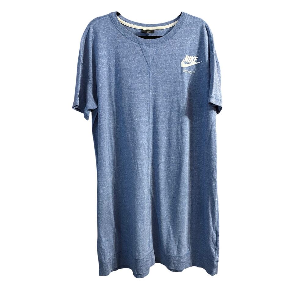 Nike Women's Plus Size Heather Blue Short Sleeve T-Shirt Dress Size 2X